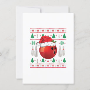 Invitación Regalo de camisa fea de bolos de Navidad para niño
