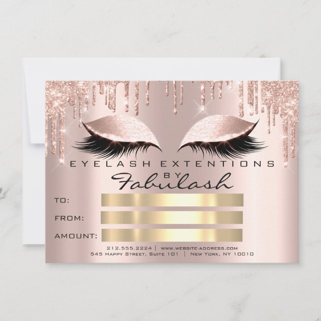 Invitación Regalo de certificado de maquillaje de oro de lujo (Anverso)