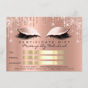 Invitación Regalo de certificado de maquillaje de Rosa de azo