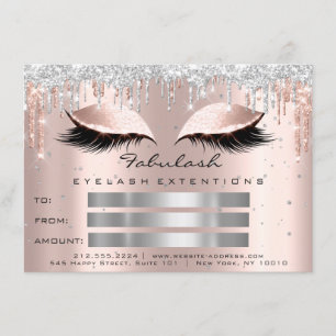 Invitación Regalo de certificado de maquillaje plateado Rosa 