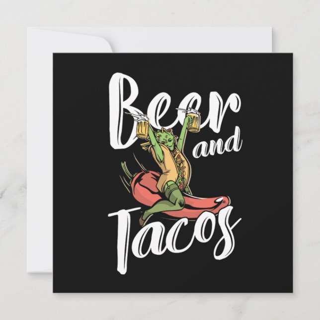 Invitación Regalo De Cerveza Y Tacos México Chili Nachos (Anverso)