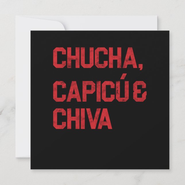 Invitación Regalo de Chucha Capicue Chiva Domino Dominoes (Anverso)