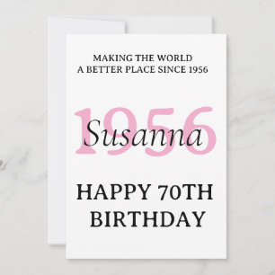 Invitación Regalo de cumpleaños 70 sorpresa moderno y elegant