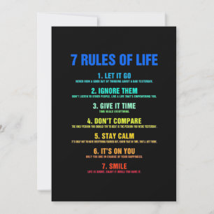 Invitación Regalo de Cumpleaños 7 Reglas de Vida