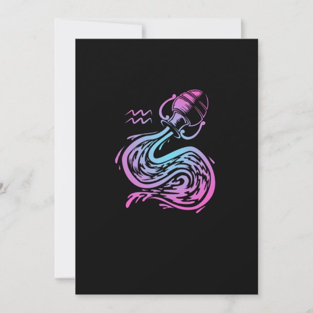 Invitación Regalo de cumpleaños Aquarius Disfraz de Rótulo Zo (Anverso)