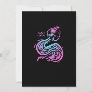 Invitación Regalo de cumpleaños Aquarius Disfraz de Rótulo Zo
