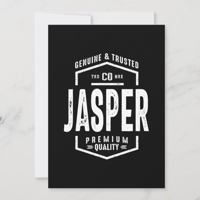Invitación Regalo de cumpleaños con nombre personalizado Jasp (Anverso)