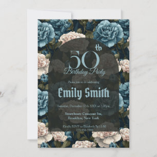 Invitación Regalo de cumpleaños de lujo con clavel contemporá