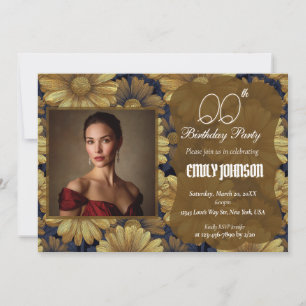 Invitación Regalo de cumpleaños de margarita colorida para ad