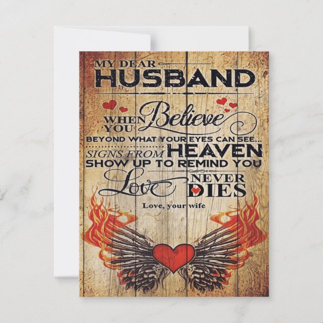 Invitación Regalo de Cumpleaños de mi Esposo | Carta para el  (Anverso)