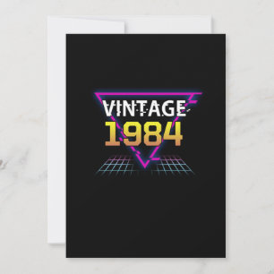 Invitación Regalo de cumpleaños de retrowave Vintage de 1984