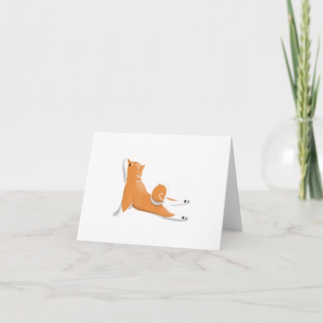 Invitación regalo de cumpleaños de yoga para perro shiba inu (Anverso)