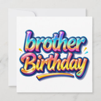 Invitación Regalo de cumpleaños hermano texto colorido arcoír