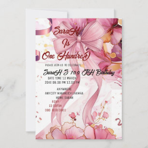 Invitación Regalo de cumpleaños número 100 de Rosa