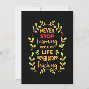 Invitación Regalo de Cumpleaños Nunca Dejes de Aprender