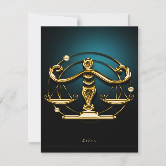 Invitación Regalo de cumpleaños único y lindo Libra Gold - Vi (Anverso)