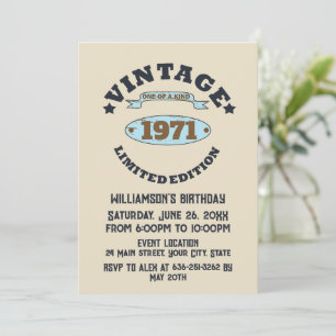 Invitación Regalo de cumpleaños vintage personalizado