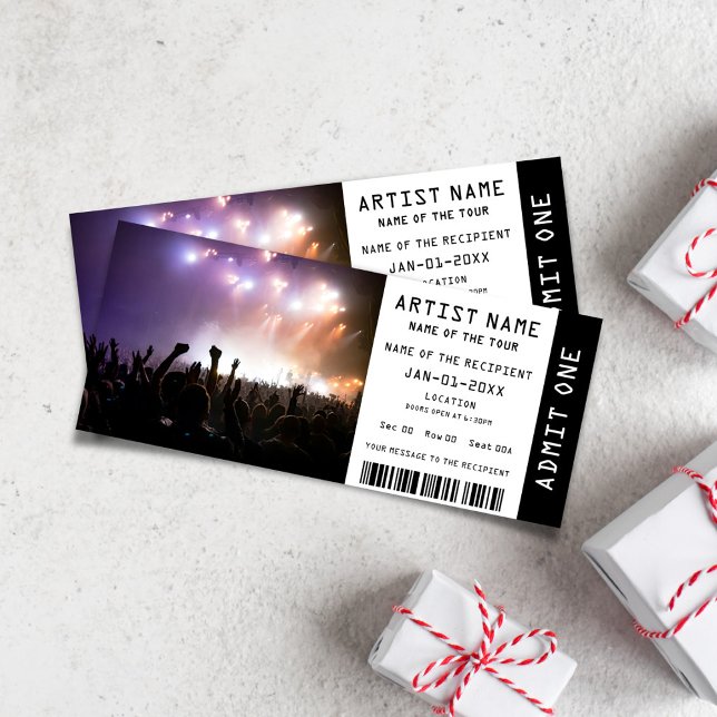 Invitación Regalo de entradas de conciertos musicales (Music Concert Ticket Invitation)
