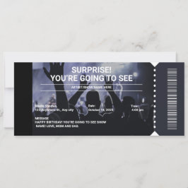 Invitación Regalo de entradas para concierto sorpresa en blan