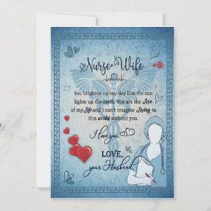 Invitación Regalo de esposa enfermera Carta a la esposa del