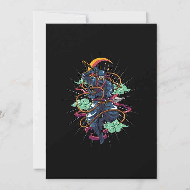 Invitación Regalo de fans japoneses del Manga de Ninja Anime (Anverso)