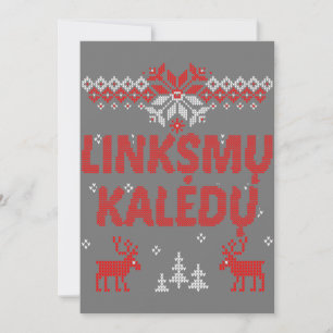 Invitación Regalo de Feliz Navidad Lituano Linksmu Kaledu