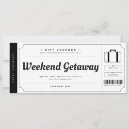 Invitación Regalo de Fin de Semana Sorpresa Cupón de Viaje