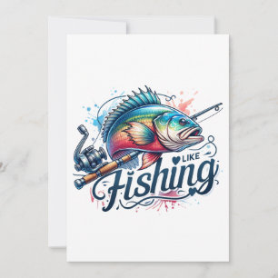 Invitación Regalo de Fisher me gusta la pesca