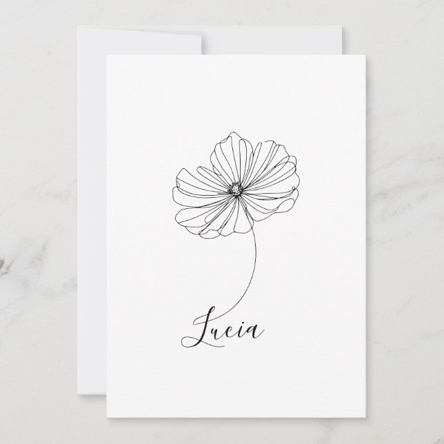 Invitación Regalo de Flor de Cumpleaños Cosmos de Octubre Per (Anverso)