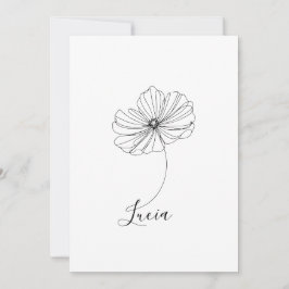 Invitación Regalo de Flor de Cumpleaños Cosmos de Octubre Per