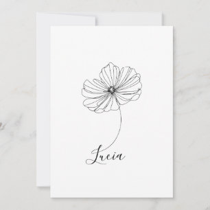 Invitación Regalo de Flor de Cumpleaños Cosmos de Octubre Per