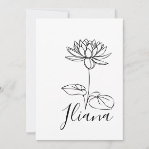 Invitación Regalo de Flor de Cumpleaños de Nenúfar de Julio P