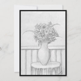 Invitación Regalo de flores - negro