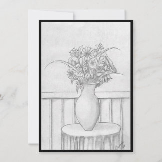 Invitación Regalo de flores - negro