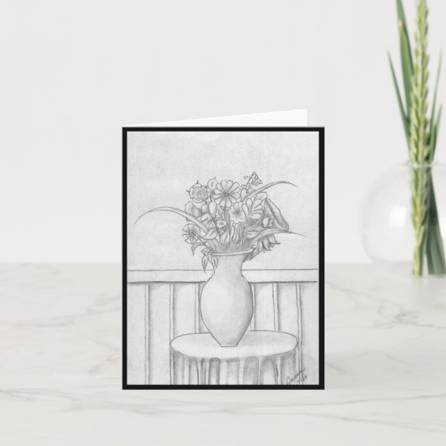 Invitación Regalo de flores - negro (Anverso)