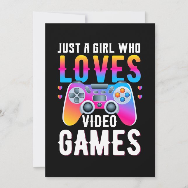 Invitación Regalo de Gamer | Solo Una Chica Que Ama Los Video (Anverso)