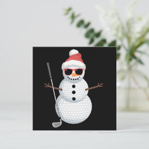 Invitación Regalo de golfista de Navidad de bola de golf de m
