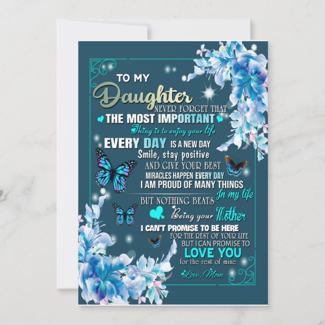 Invitación Regalo de Hija | Carta a Mi Hija de Mamá (Anverso)