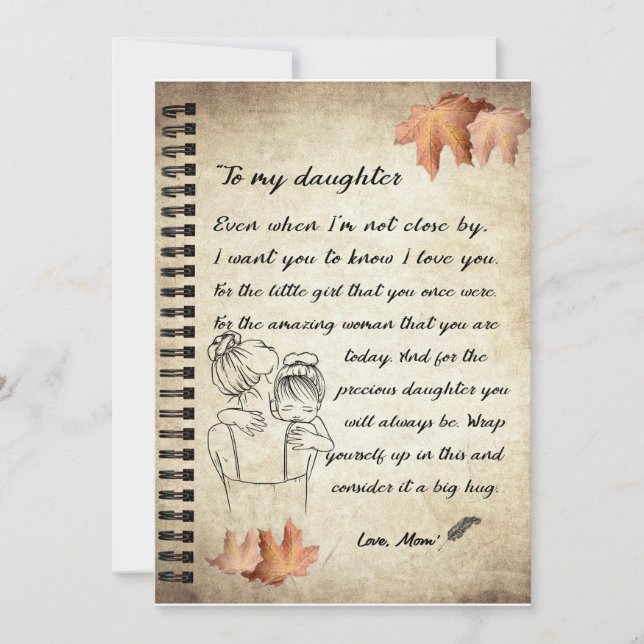 Invitación Regalo de Hija | Carta a mi hija de mamá (Anverso)