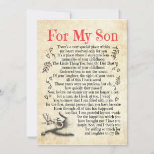 Invitación Regalo de hijo Por Mi Hijo Gracias Por Añadir Tan