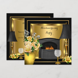 Invitación Regalo de inauguración de casa Rosas de oro Vidrio
