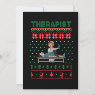 Invitación Regalo de Jersey Feo de Navidad para Terapeuta Ter