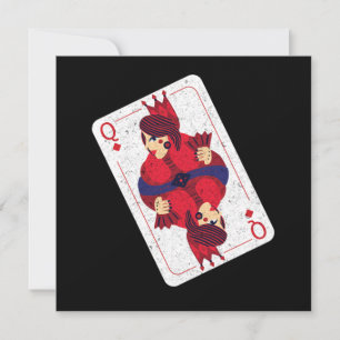 Invitación Regalo de Juego de Cartas de Corazones de Reina Ca