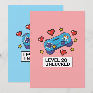 Invitación Regalo de jugador desbloqueado nivel personalizabl