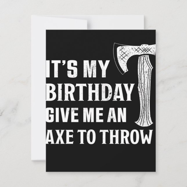 Invitación Regalo de lanzamiento de Ax de cumpleaños (Anverso)