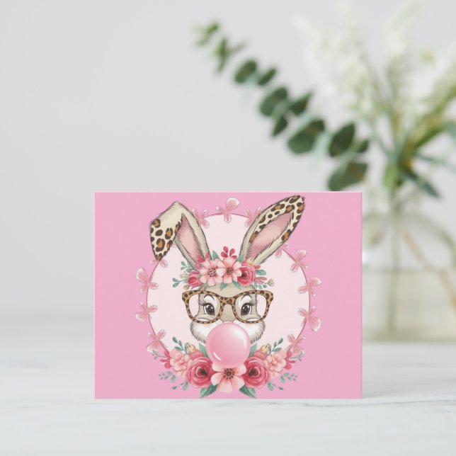 Invitación Regalo de leopardo de la manteca floral de Semana  (Anverso de pie)