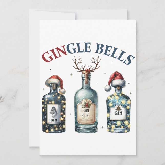 Invitación Regalo de Navidad Campanas (Anverso)