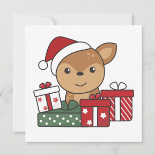 Invitación Regalo de Navidad de Ciervo Animales de Invierno C