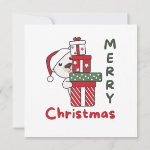 Invitación Regalo de Navidad del Oso Polar Animales de Invier