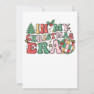 Invitación Regalo de Navidad en mi Era Navideña Groovy